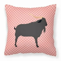 Verata Goat Pink Check Fabric Decorative Pillow