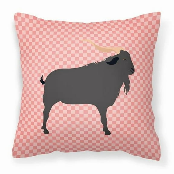 Verata Goat Pink Check Fabric Decorative Pillow