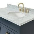 thumbnail image 3 of Ariel Hamlet 43 In. Right Offset Oval Sink Vanity With 1.5 In. Carrara White Countertop In Midnight Blue, 3 of 11