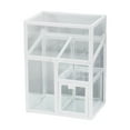 thumbnail image 4 of Organizador de maquillaje, organizador de cosméticos transparente para tocador con cajones para brochas de maquillaje. Blanco, 4 of 9