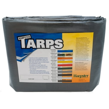 Harpster Tarps 20' x 20' Heavy Duty Silver 6 oz. Poly Tarp 12 Mil