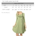 thumbnail image 2 of Women & Plus 3/4 Sleeve Round Hem Knee Length A-Line Tunic Dress with Side Pockets (Ash Grey, 2X), 2 of 4