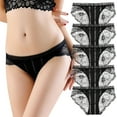 thumbnail image 2 of Puntoco Womens Panties Clearance Ladies Transparent Lace Panties Cotton Hollow Breathable Quality Underpants Black M(M), 2 of 9