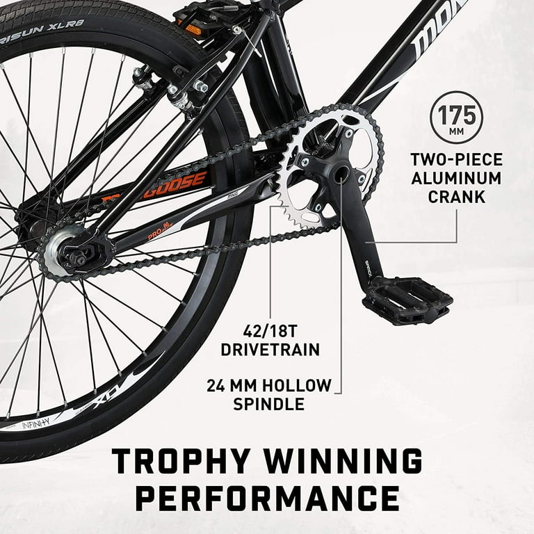 Mongoose Title Elite 24 BMX Race Bike with 24 Inch Wheels in Black for Advanced and Returning Riders Featuring Professional Grade 6061 Tectonic T1 Biaxial Hydroformed and Butted Aluminum Frame Walmart...