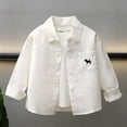 thumbnail image 5 of XYAIYT Cute Boys Shirt Jacket with Pocket Lapel Long Sleeve Button Down Shirts Coat Fall Spring Wear for Kids, 5 of 6