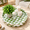 Pistachio Green-Round, variant on Navy Blue Round 12.6 Inch Capiz Shell Decorative Serving Tray With Handles