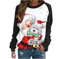 thumbnail image 2 of ICHUANYI Liquidación Camiseta de Blusa Superior con Cuello Redondo y Estampado navideño de Manga Informal para Mujer ICHUANYI WER202308245206, 2 of 5