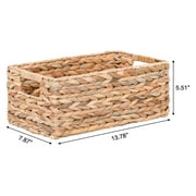Better Homes & Gardens 3-Piece Natural Woven Water Hyacinth Decorative Storage Basket Set, 16 in x 7 in x 6 in