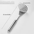 thumbnail image 3 of 1Pcs Mashed Potato Masher - Stainless Steel Potato Smasher, Masher Kitchen Tools & Utensils for Avocado, Bean, Salad, Vegetables, Fruit, Food, 10X3In (Silver2), 3 of 9