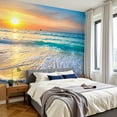 thumbnail image 2 of Wallpaper Beach Sea Nature Landscape Waves Sunset Sky Ocean Photorealistic Peel and Stick Wall Murals 100"H x 144"W Removable PVC Wall Paper Self-Adhesive Wall Decor for Bedroom Living Room, 2 of 7