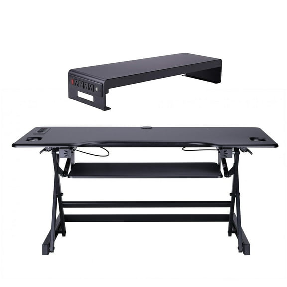 Rocelco 46 In Standing Desk Converter & 30 In Dual Monitor Stand with USB