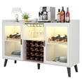 thumbnail image 2 of Zocalo Armario de Bar de vinos, gabinete de café para el hogar con Estante para Vino y Soporte para Vidrio, aparador de Cocina con Estante de Almacenamiento, gabinete de Licor (Blanco), 2 of 9
