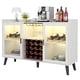 thumbnail image 2 of Zocalo Armario de Bar de vinos, gabinete de café para el hogar con Estante para Vino y Soporte para Vidrio, aparador de Cocina con Estante de Almacenamiento, gabinete de Licor (Blanco), 2 of 9