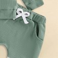 thumbnail image 6 of TOWED22 Infant Fall Winter Outfit Waffle Baby Boy Clothes Print Long Sleeve Sweatshirt and Stretch Pants 6 12 18 24M 3T 4T 5T Set Size:2-3 Y,Color:Green, 6 of 7