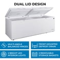 thumbnail image 5 of Kenmore 21 Cu. Ft. (600L) Convertible Chest Freezer/Refrigerator | Garage-Ready Deep Freeze | Dual Lids With Safety Locks | Manual Defrost | Easy-Rolling Wheels | White | Hunting Cabin Garage Cottage, 5 of 7