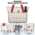 thumbnail image 2 of Tote Bag for Women - Beige Christmas Tree Pattern Shoulder Bag - Large Utility Work Duffle Bag with Zipper Handbag for Travel, Work, Sprots, 2 of 5