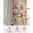 thumbnail image 6 of Boho Beige Flowers Sheer Curtains 39 Inch Length 2 Panels Set for Living Room/Bedroom, Spring Abstract Watercolor Floral Leaf Kitchen Curtains Grommet Curtains Window Treatments 27.5"x39"x2, 6 of 7