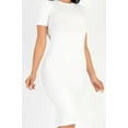 thumbnail image 4 of Ribbed Bodycon Midi Dress - White, 4 of 5
