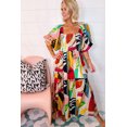 thumbnail image 5 of Redhotype Chic Abstract Maxi Dress | Smocked Bust, Square Neck, Puff Sleeves, 5 of 8
