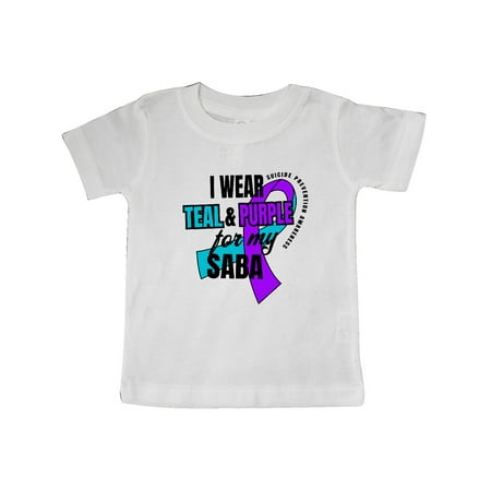 

Inktastic Suicide Prevention I Wear Teal and Purple for My Saba Gift Baby Boy or Baby Girl T-Shirt