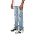 thumbnail image 3 of Victorious Men's Stacked Fit Raw Edge Distressed Denim Jeans DL1483 Indigo 32, 3 of 5
