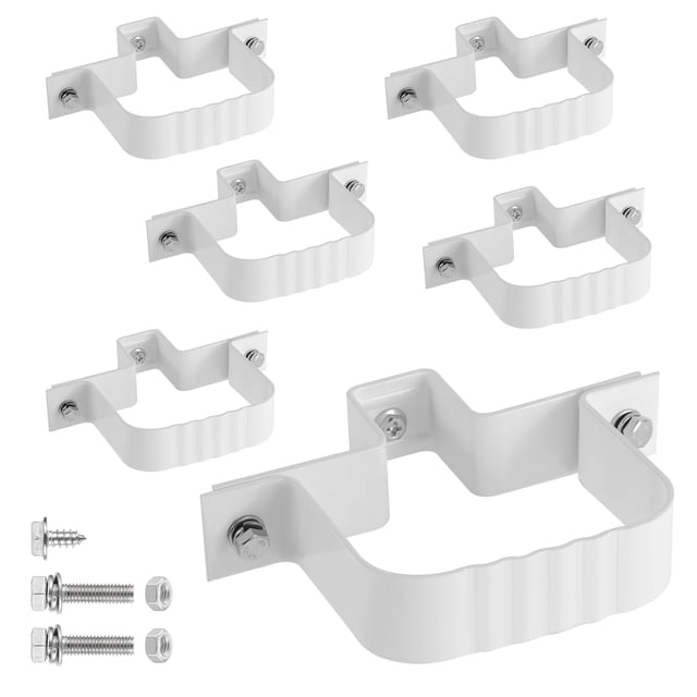 Correas para bajantes SUKABU, paquete de 6, aluminio blanco, 2x3