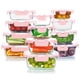 thumbnail image 1 of Set de recipientes de vidrio para almacenamiento de alimentos KOMUEE, 24 piezas, color rosa, 1 of 7