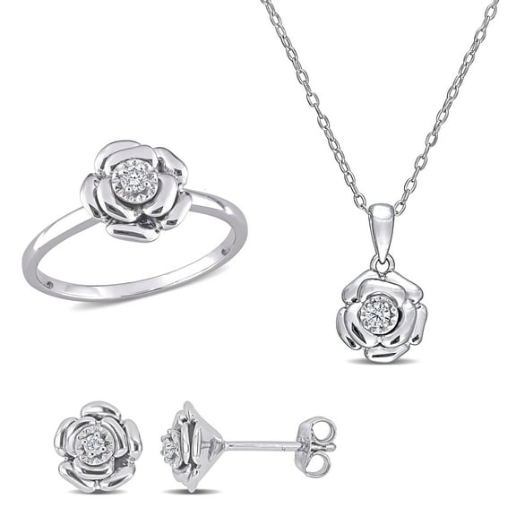 Everly Women's Diamond Sterling Silver Jewelry Set
