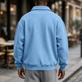 thumbnail image 5 of GrmtClth Sweatshirt for Men Quarter Zip Kangaroo Pocket Pullover Wide Collar Quarter Zip Front Kangaroo Pocket Drop Shoulder Pullover For Fall And Travel S, 5 of 7