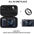 thumbnail image 3 of WWS-étui Rigide pour Canon PowerShot SX740/SX730/SX720/SX620/G7X Appareil Photo Numérique, Sac de Rangement Protecteur avec Poche en Filet Zippée pour Batterie, Câble de Charge, Carte USB, Noir, 3 of 4
