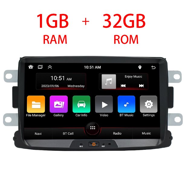 Reproductor estéreo para coche inalámbrico CarPlay Android Auto Dacia 16-18
