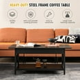 thumbnail image 4 of Gymax Coffee Table Industrial 2-Tier w/ Storage Shelf &Storage Shelf for Living Room Black, 4 of 10