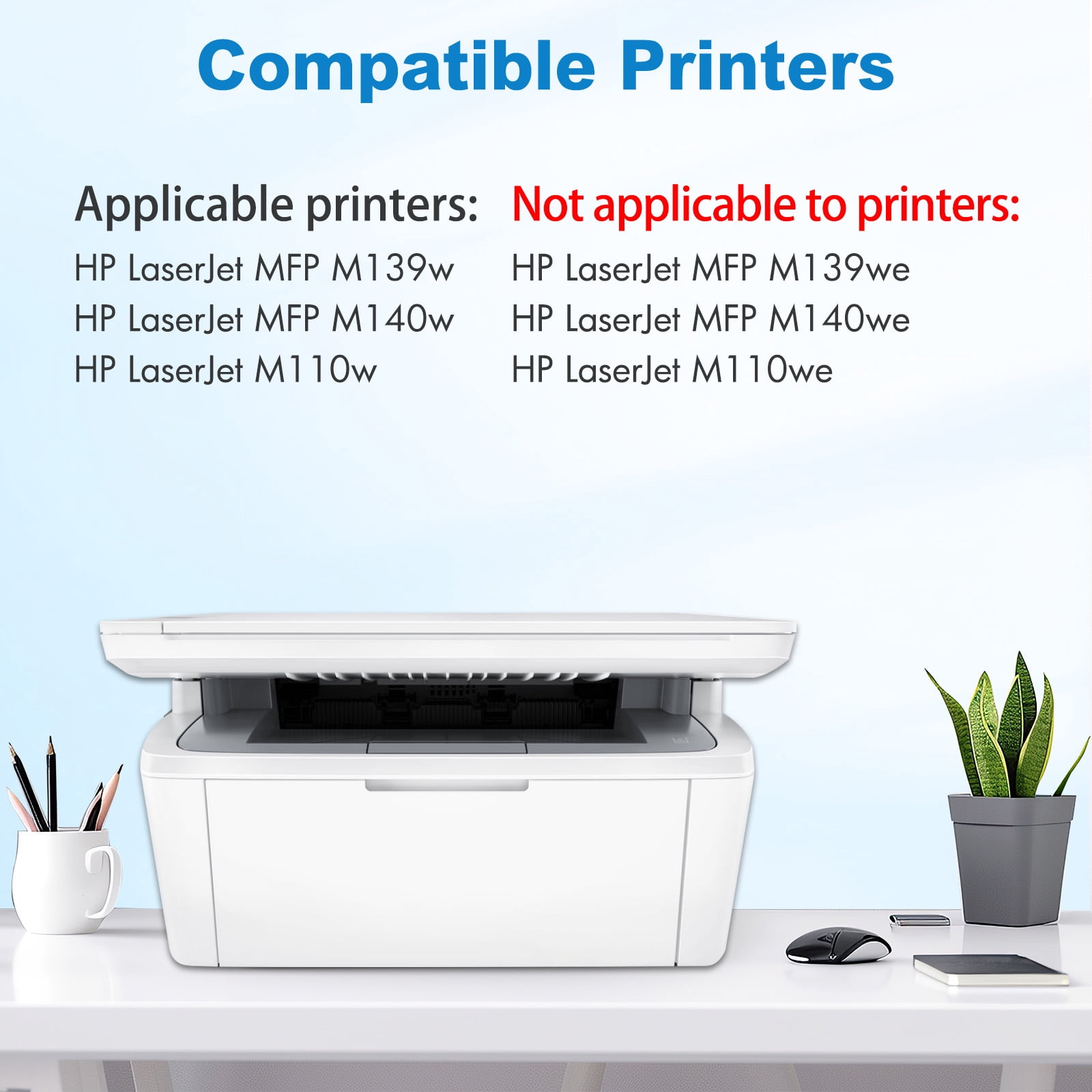 141X 141A Toner Cartridge Black (With Chip) Compatible for HP 141A W1410A for LaserJet MFP M140w M139w M110w Printer High Yield Ink (1 Packs)
