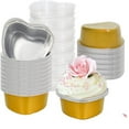 thumbnail image 5 of Travelwant 50 Sets Mini Aluminum Foil Cake Pan with Clear Lids Heart Shaped Foil Cupcake Cups Disposable Aluminum Dessert Baking Cups Pans for Valentine Wedding Mother's Day Parties, 5 of 7