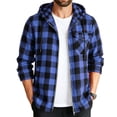 thumbnail image 5 of Plaid Hoodie Jacket for Men Ghalytn Buffalo Check Sweatshirt - Casual Zip Up with Pockets, 5 of 6