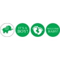 thumbnail image 2 of Darling Souvenir 190 Pcs Green Baby Boy Chocolate Favor Stickers - Mini Candy Wrappers & Labels for Baby Shower, Sprinkle Party Decor, 2 of 2