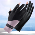 thumbnail image 3 of Guantes de nailon con protección solar y seda helada para mujer, guantes de pantalla táctil de dos dedos, guantes de conducción finos, transpirables y antidesgaste, 3 of 6
