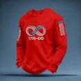 thumbnail image 2 of CUSTG Men T-Shirts Long Sleeve Thermal Shirt Knit Fabric Crewneck Casual Comfort Tops Celebrate America's 250th Anniversary Breathable 1776-2026 4th Of July Tee, 2 of 3