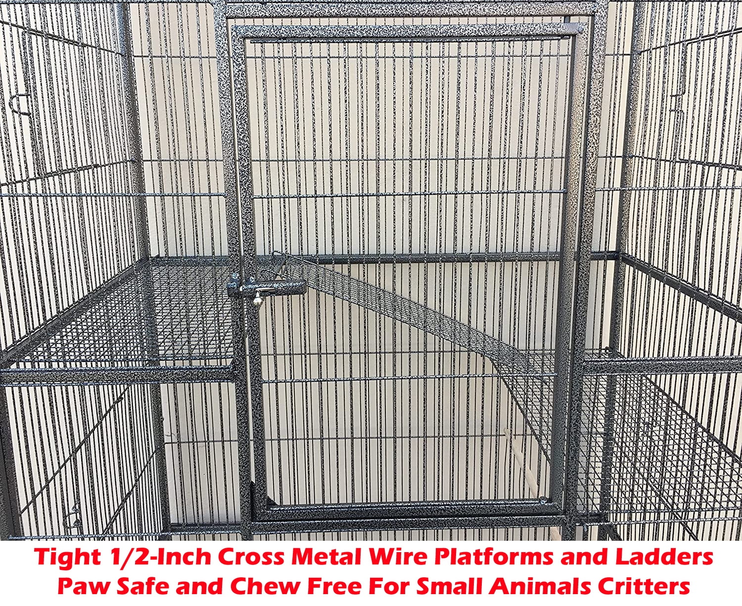 54" LARGE Deluxe 3-Level Small Animal Critter House Habitat Cage With Narrow 1/2-inch Wire Spacing for Guinea Pig Ferret Chinchilla Sugar Glider Rats Mice Hamster Hedgehog Gerbil