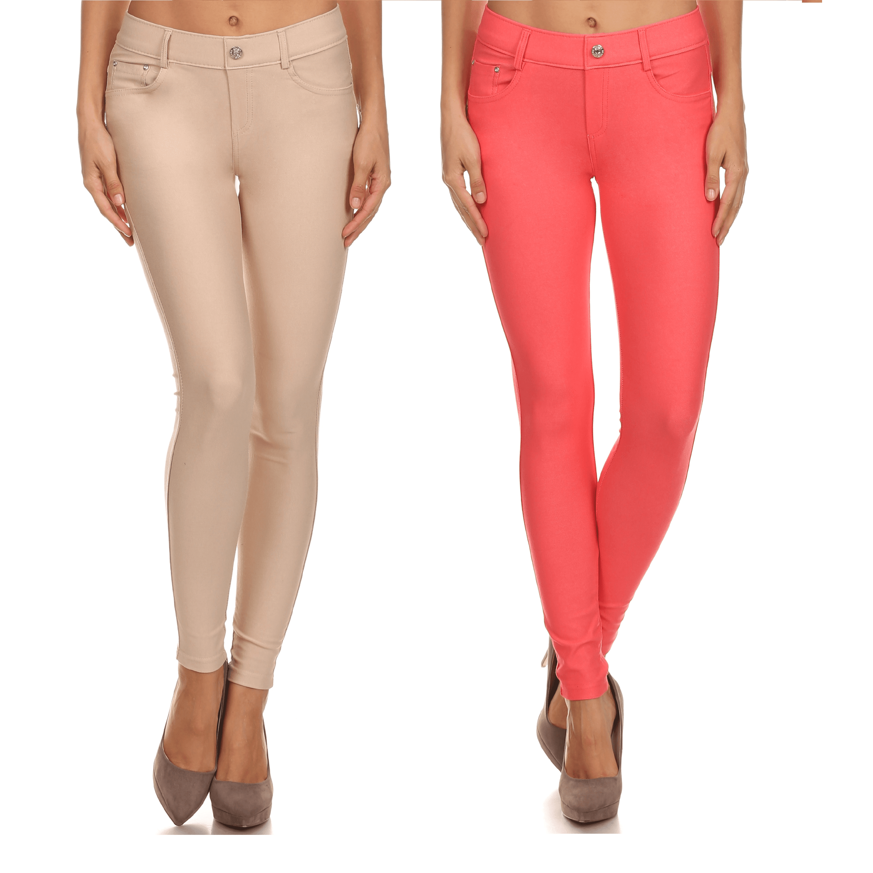 womens red jeggings