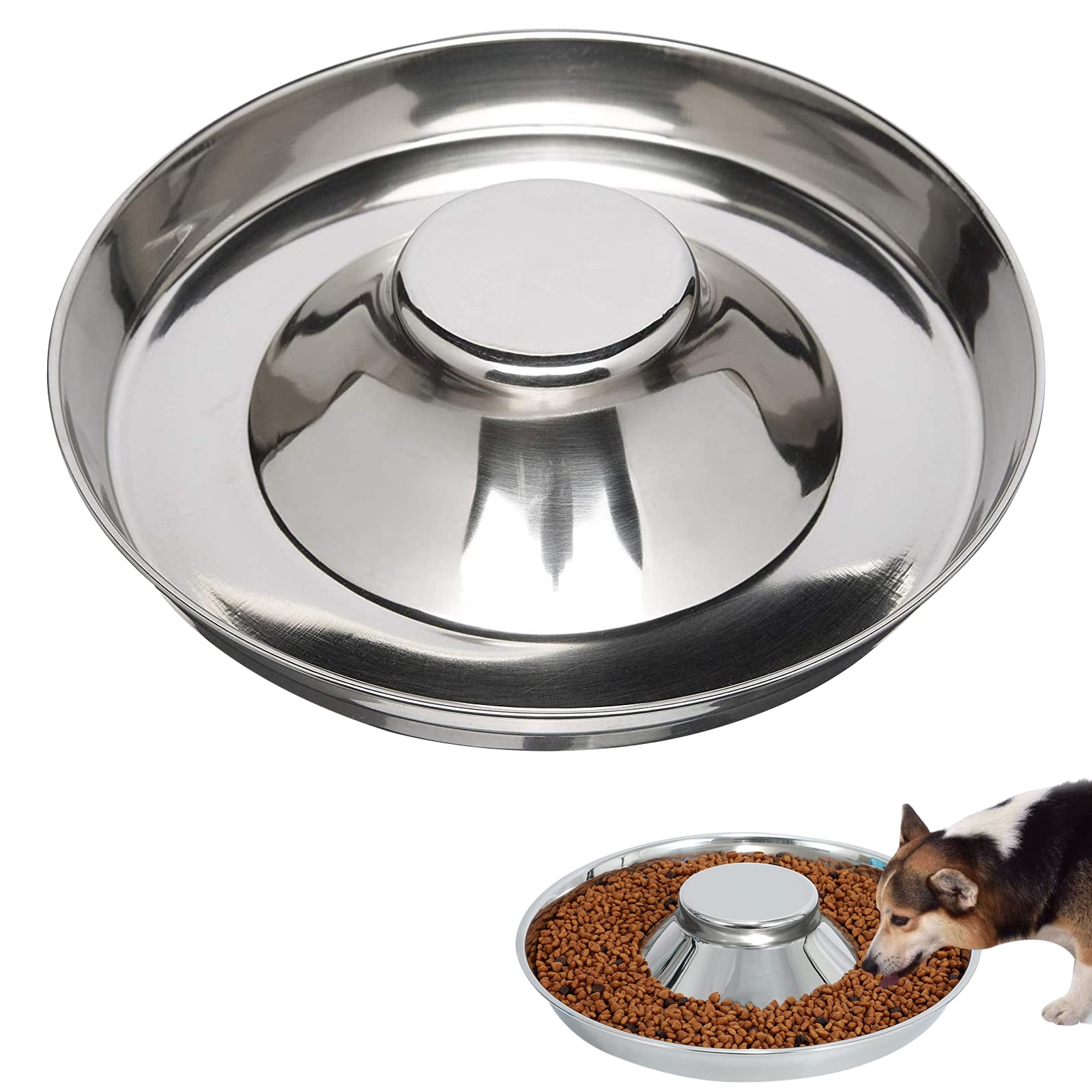 Dog Feeder Bowl, Stainless Steel Puppy Bowls for Small Dogs, 11.8