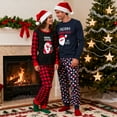 thumbnail image 2 of ELUTONG Adult Christmas Pajamas, One set of men's or Women's Long Sleeve Santa Claus Sleepwear Navy Blue or Red S-2XL, 2 of 7