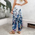 thumbnail image 5 of Wide Leg Pants Woman Flowy Palazzo Drawstring Elastic Waist Trousers with Pockets Casual Lounge, 2XL, 5 of 5