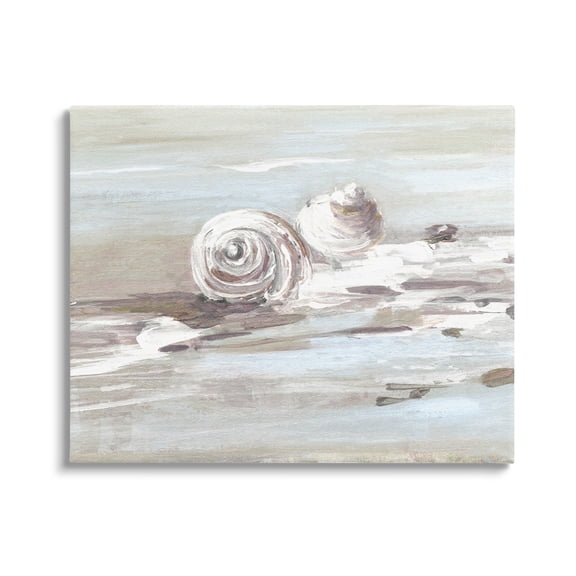 Stupell Industries Still Beach Seashells Brushed Bubbly Shallow Water Waves,40 x 30, Design by Sally Swatland