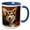 Blue/White, variant on 3drose, Issaquah, Wa, Usa. Six Month Old Corgi Puppy Posing on a Lawn Chair., 15oz Mug