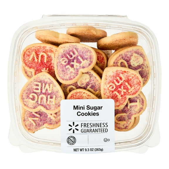 Freshness Guaranteed Valentine's Day Baked Conversation Heart Mini Sugar Cookies, 9.3 oz, 18 Count