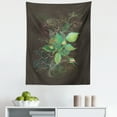 thumbnail image 1 of Flowers Tapestry, Outline Drawing Watercolor Leaves Burgeoning Wild Roses and Buds, Fabric Wall Hanging Decor for Bedroom Living Room Dorm, 5 Sizes, Dark Taupe and Lime Green, by Ambesonne, 1 of 1