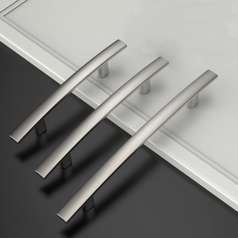 Fitviso 10 Pack 3 Inch(76mm) Hole Center Brushed Nickel Arch Cabinet Pulls Kitchen Cabinet Handles for Bedroom Cupboard