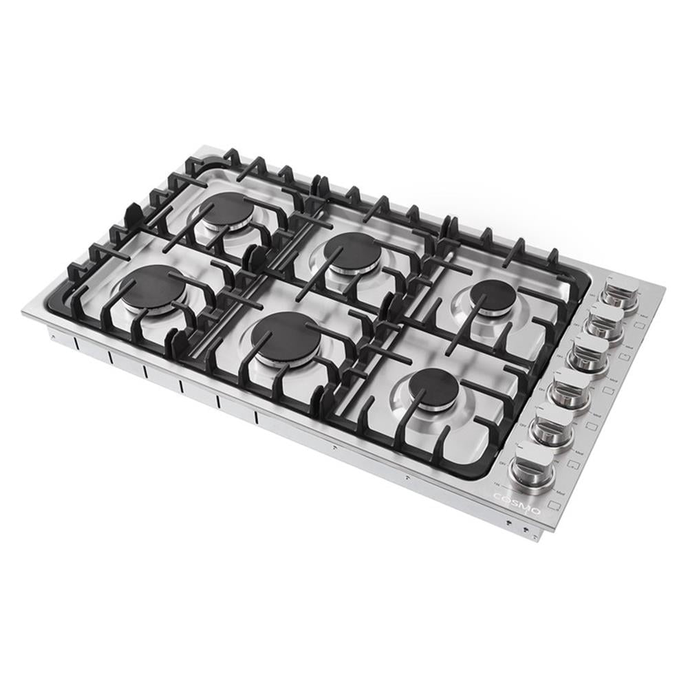 Pemberly Row 36 in. Drop-In Stainless Steel Gas Cooktop in Silver