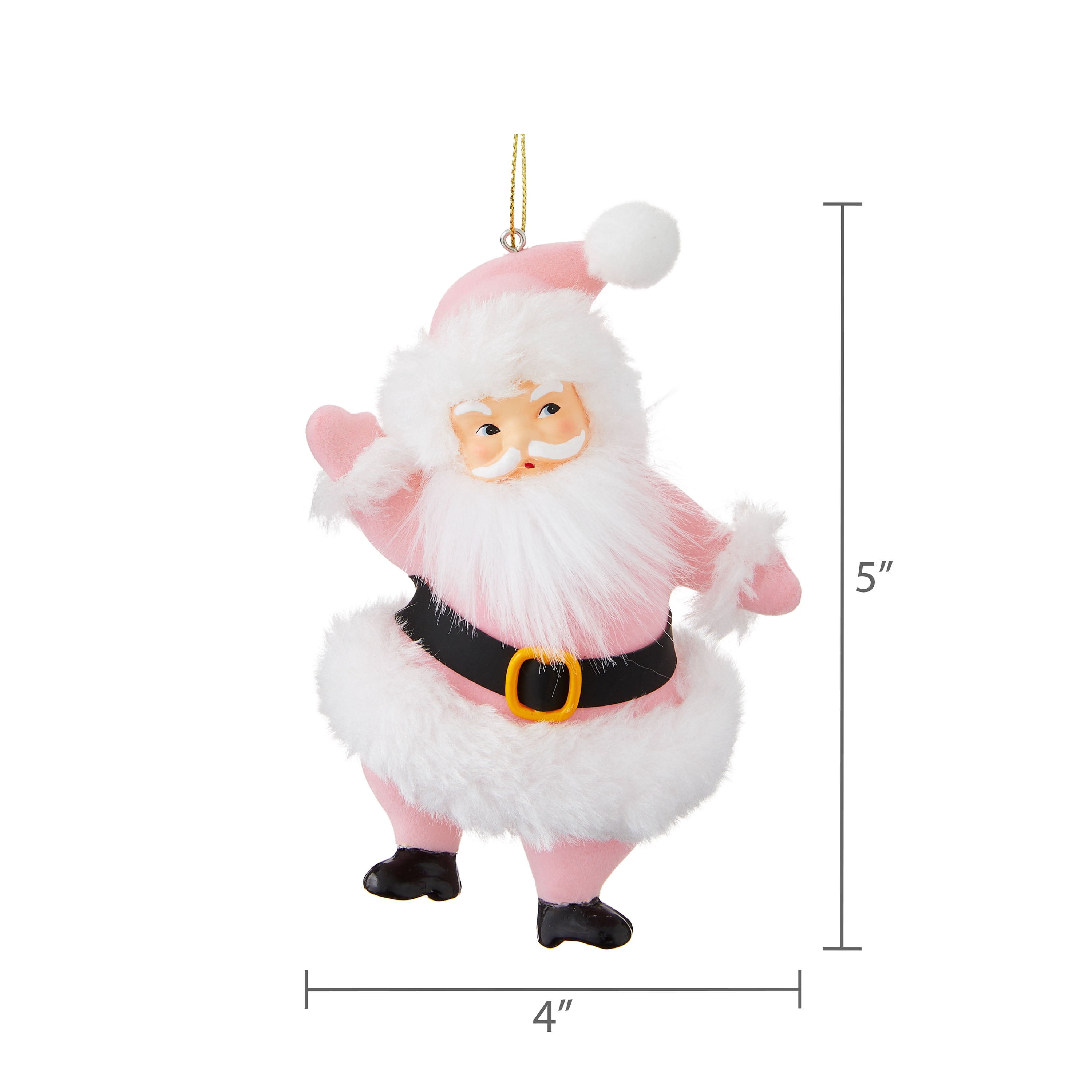 Mr. Christmas 5-inch Flocked Dancing Santa Ornament, Teal
